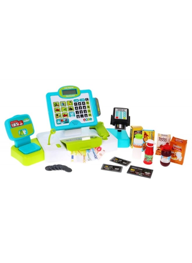 Kids Cash Register Toy with Touch Panel, Card Reader & Scale – Lights & Sounds – Pretend Play Toy 3 Years+ - Image 4